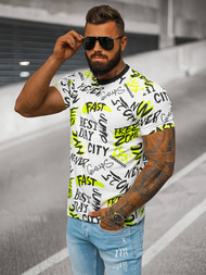 T-shirt Homme Blanc OZONEE JS/8T1210/1