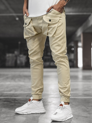 Pantalon Jogger Homme Beige OZONEE G/11144