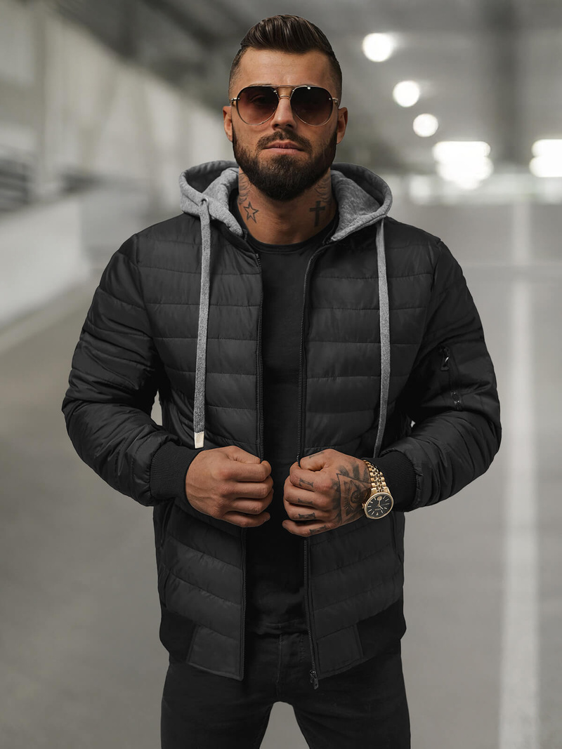 Veste Homme Noir OZONEE JS/8M985/392