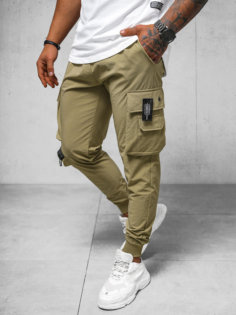 Pantalon Chino Homme Beige Foncé OZONEE O/PS5520