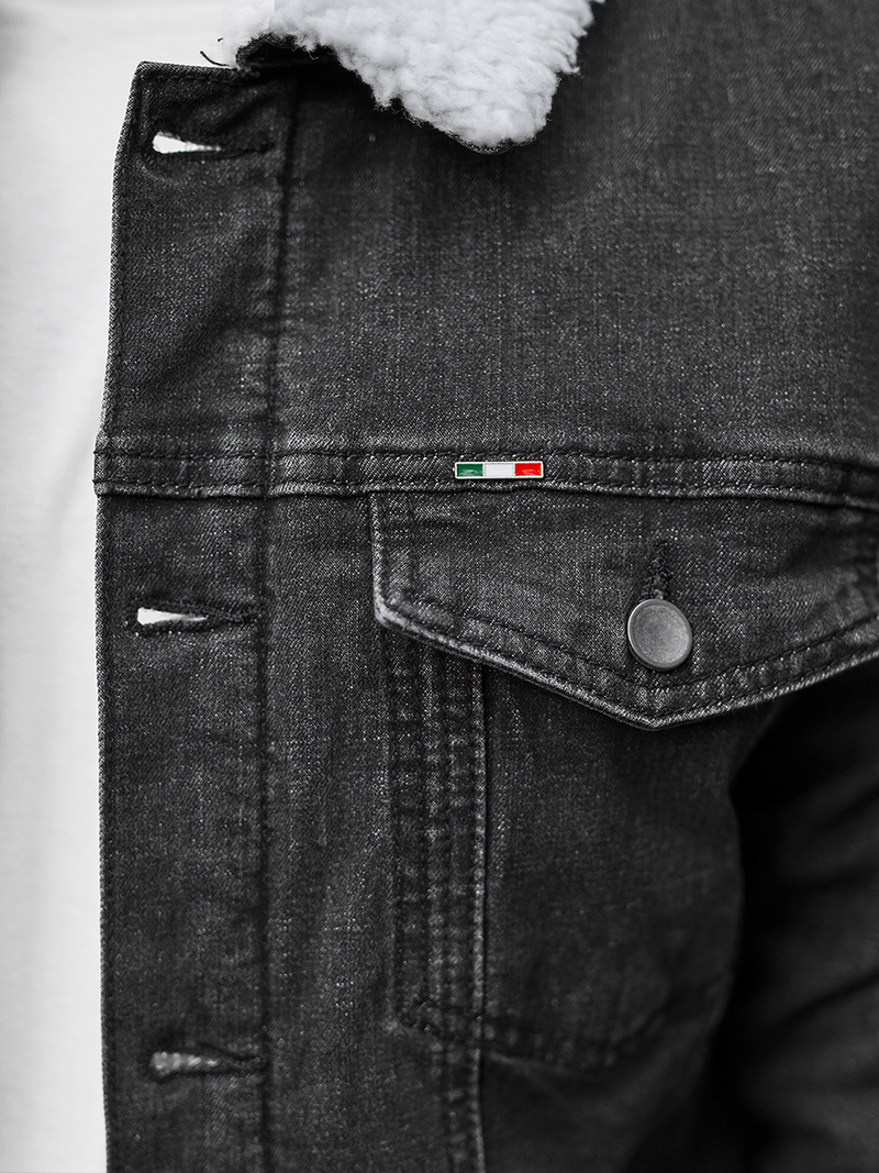 Veste en jean Homme noir OZONEE NB/MJ517NZ