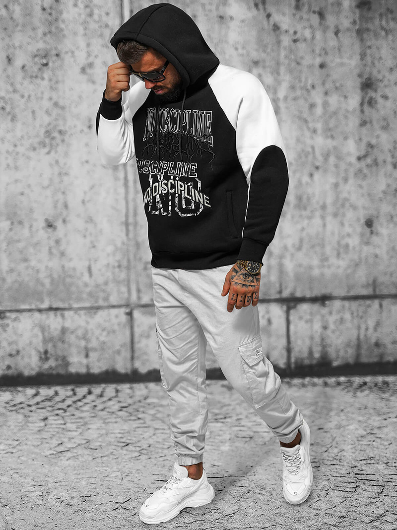 Sweatshirt à capuche noir OZONEE O/SWE23037