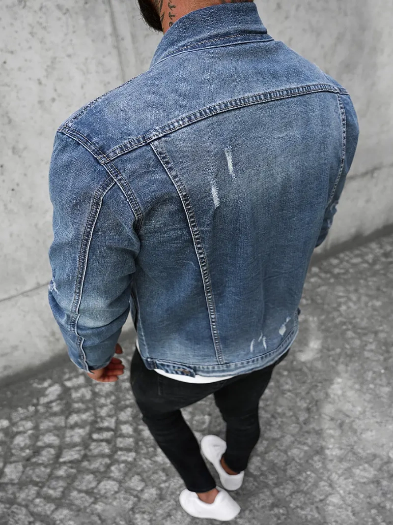 Veste en jean Homme bleu OZONEE NB/MJ500BZ
