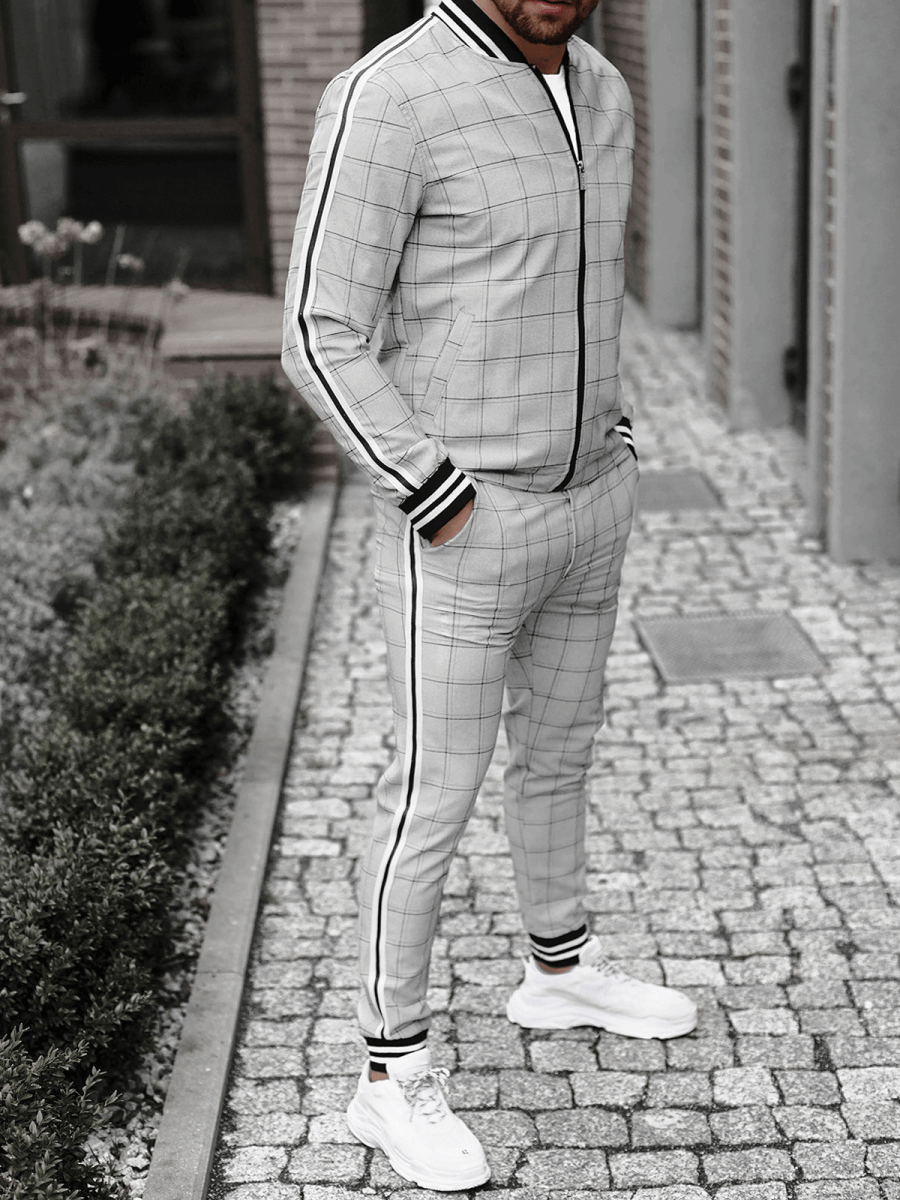 Ensemble homme veste et pantalon chino Gris OZONEE DJ/5546 - Main Image