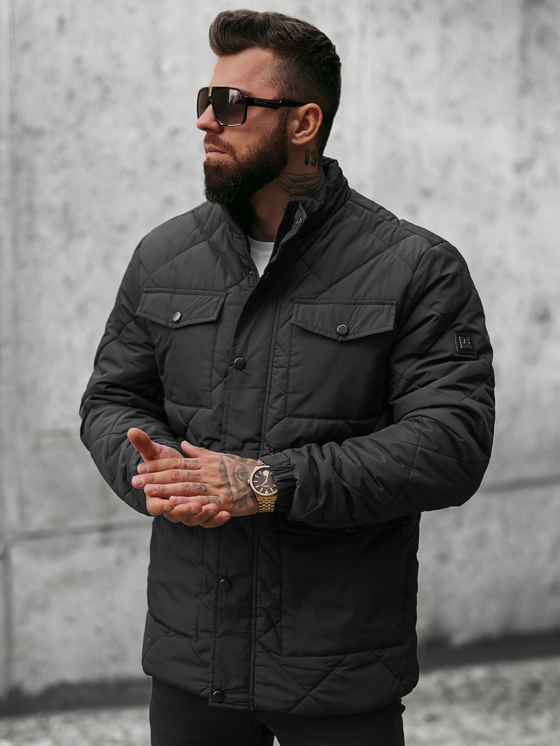 Veste Homme Noir OZONEE JS/22M15/1Z