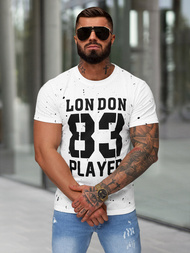 T-shirt Homme Blanc OZONEE JS/8B1388/1