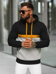 Sweatshirt à capuche homme noir OZONEE JS/8B1319/3