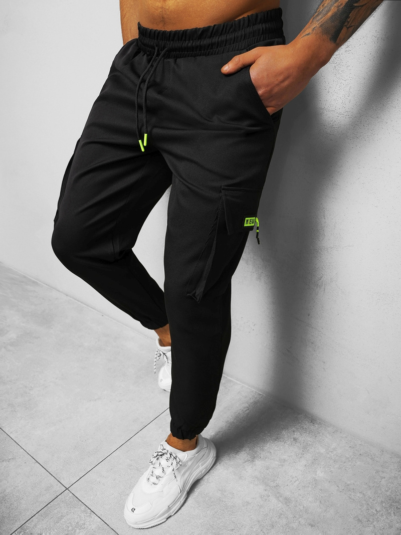Pantalon Chino Jogger Homme Noir OZONEE O/CP150