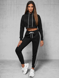 Ensemble de survêtement deux pièces noir OZONEE JS/8C67/3