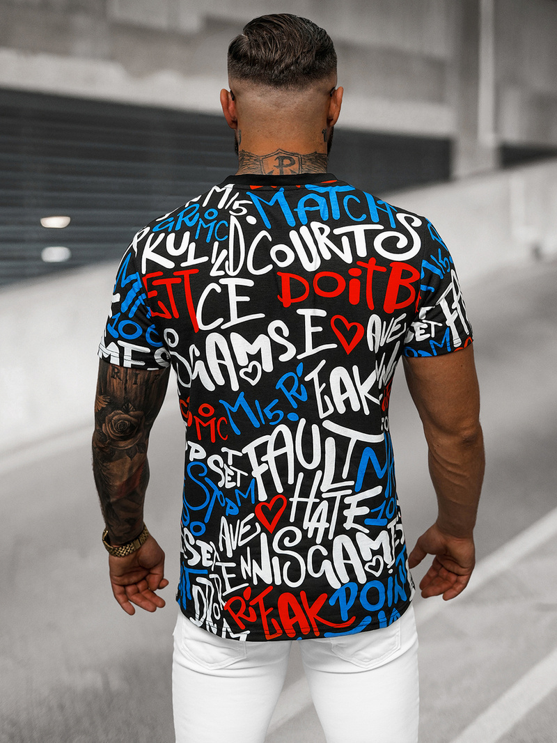 T-shirt Homme Noir OZONEE O/T1271/3