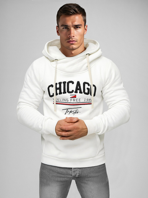 Sweatshirt à capuche homme blanc OZONEE O/TT30508Z