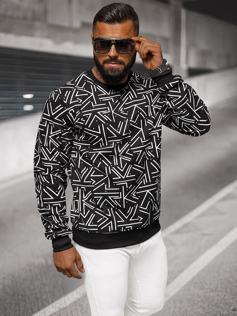 Sweatshirt Homme Noir OZONEE JS/8B1219/3