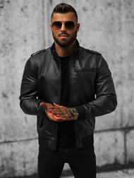 Veste en cuir homme noir OZONEE O/8907