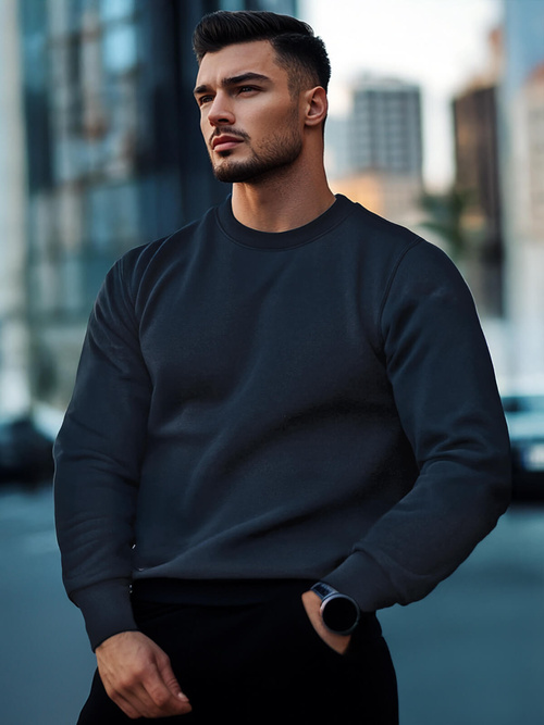 Sweatshirt Homme Bleu Foncé OZONEE JS/2001-10Z
