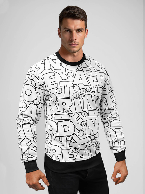 Sweatshirt Homme Blanc OZONEE JS/8B1136/1Z