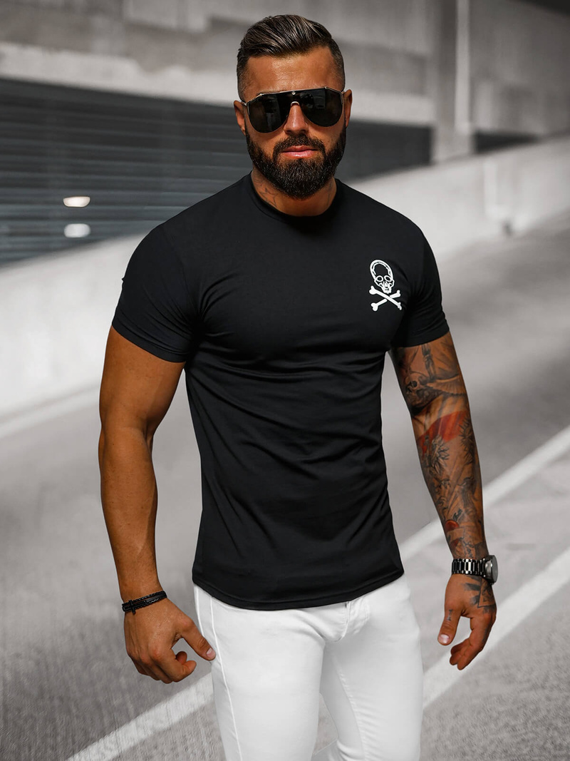 T-shirt Homme Noir OZONEE NB/MT3066