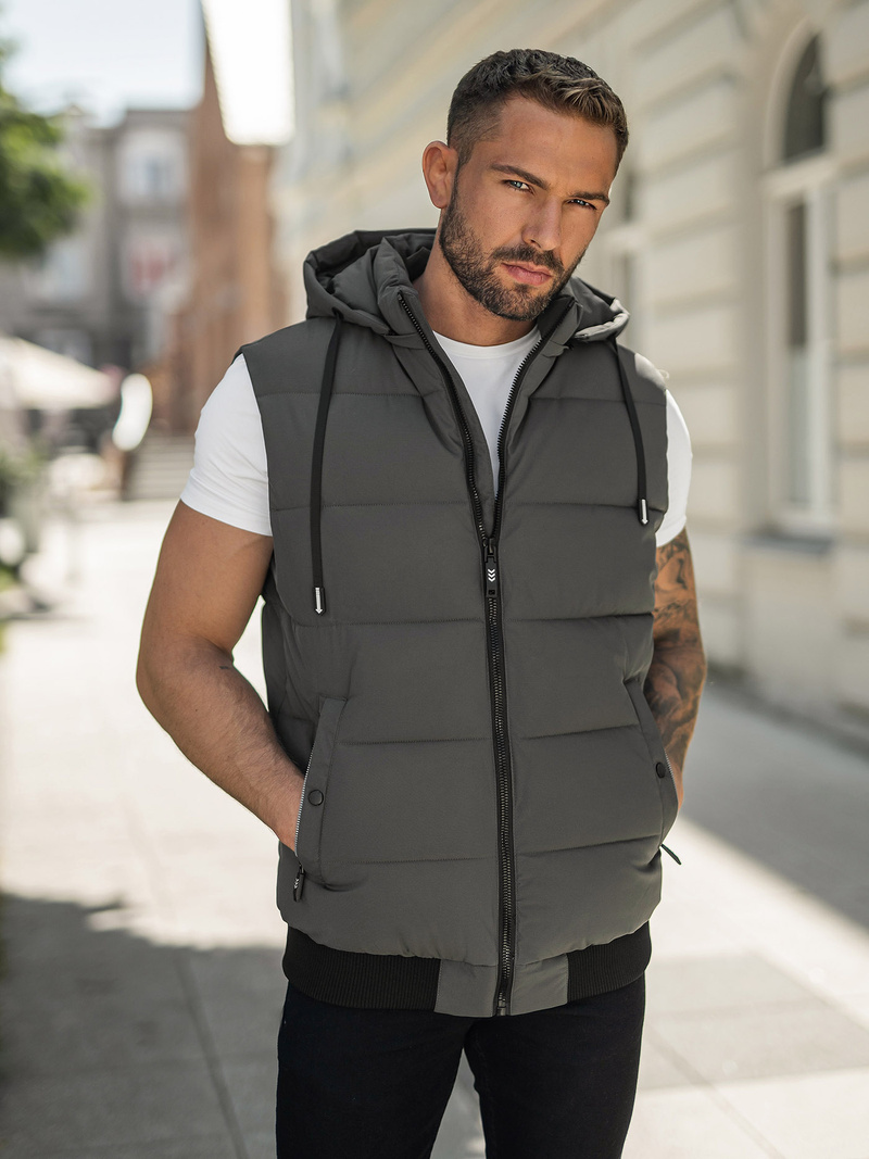 Veste sans manches homme gris foncé OZONEE JS/32M1780/105