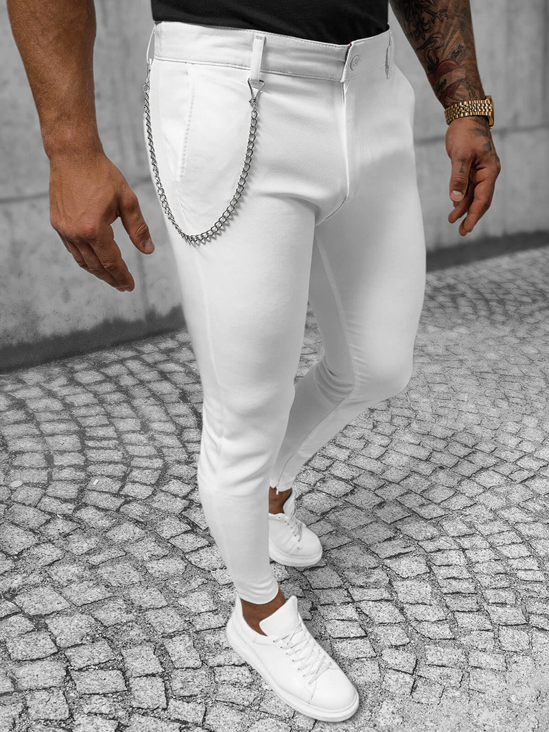 Pantalon Chino Homme Blanc OZONEE DJ/550170