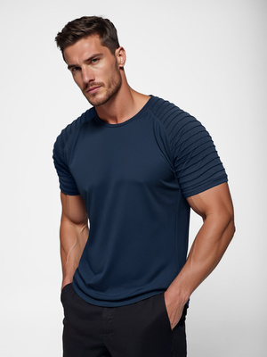 T-shirt Homme Bleu Foncé OZONEE JS/8T88/25