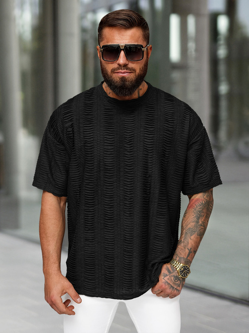 T-shirt Homme Noir OZONEE O/B1149