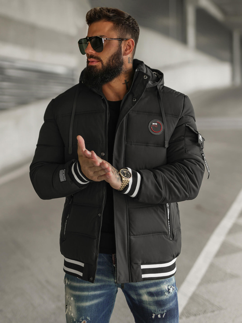 Veste homme noir OZONEE JS/57M7501/392Z