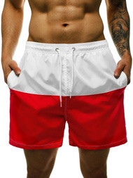 Short de bain homme Blanc et rouge OZONEE JS/YW02058