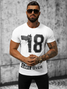 T-shirt Homme Blanc OZONEE O/T123/1Z
