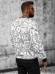 Sweatshirt Homme Blanc OZONEE JS/8B1136/1