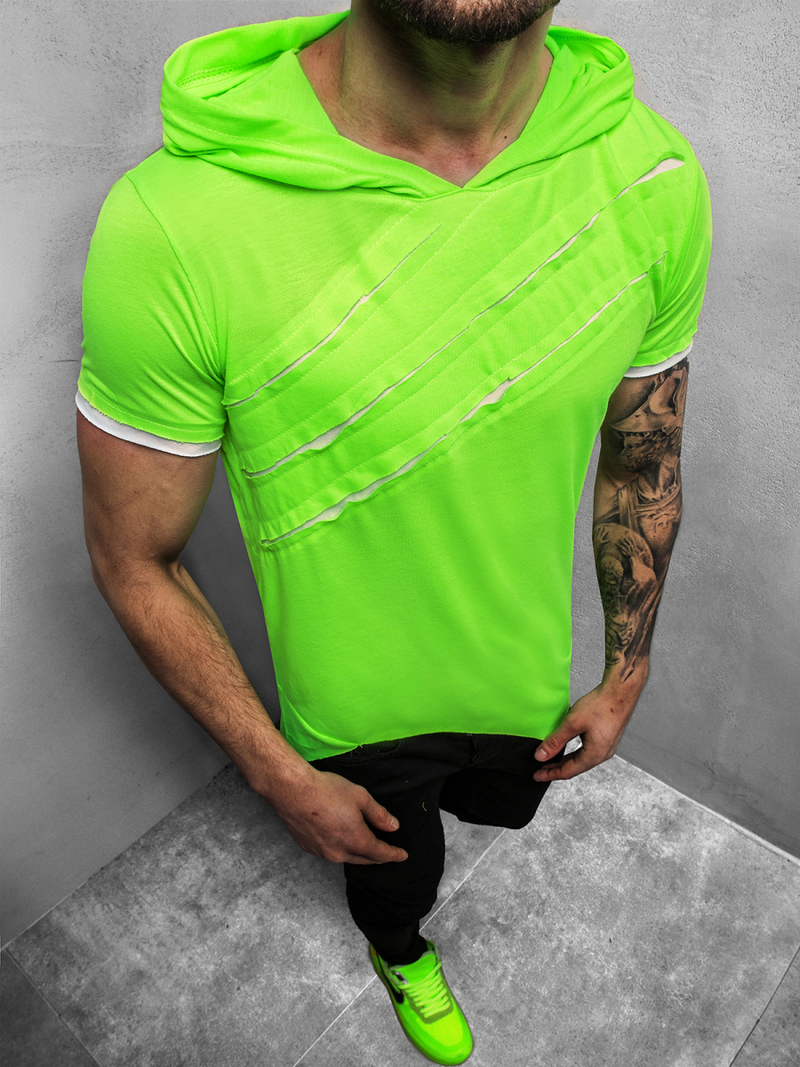 T-Shirt Homme Vert-néon OZONEE A/1185XZ