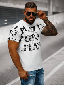 T-shirt Homme Blanc OZONEE O/8T1280/1