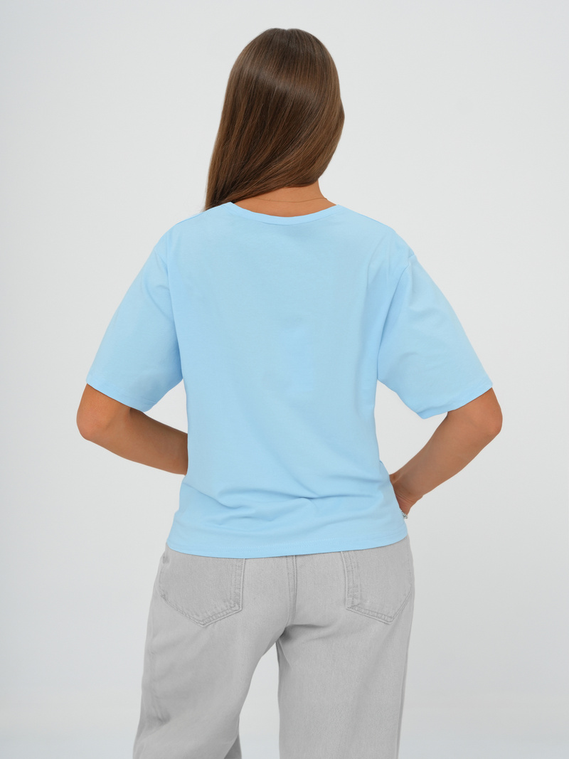 T-shirt femme bleu clair OZONEE JS/RJ77247