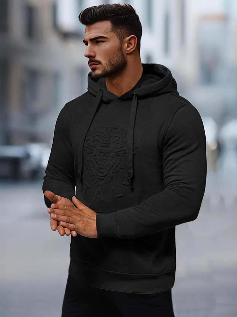 Sweatshirt Homme Noir OZONEE NB/MF2012Z