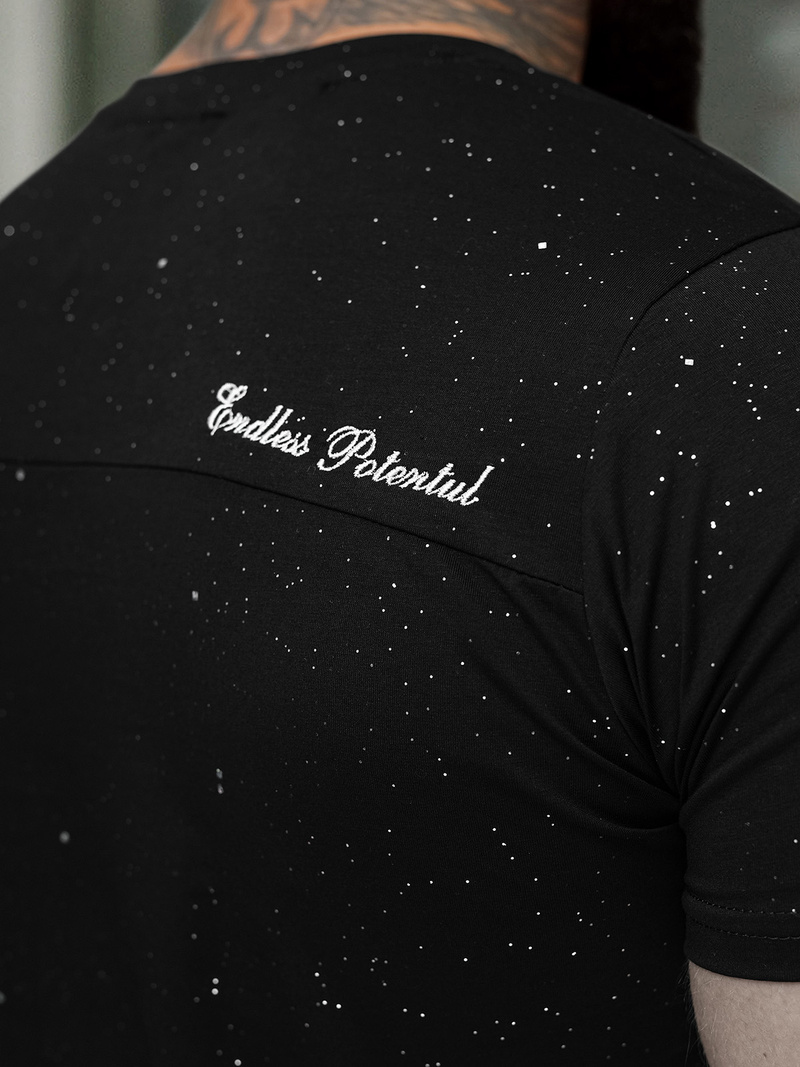 T-shirt Homme Noir OZONEE O/QQ1387