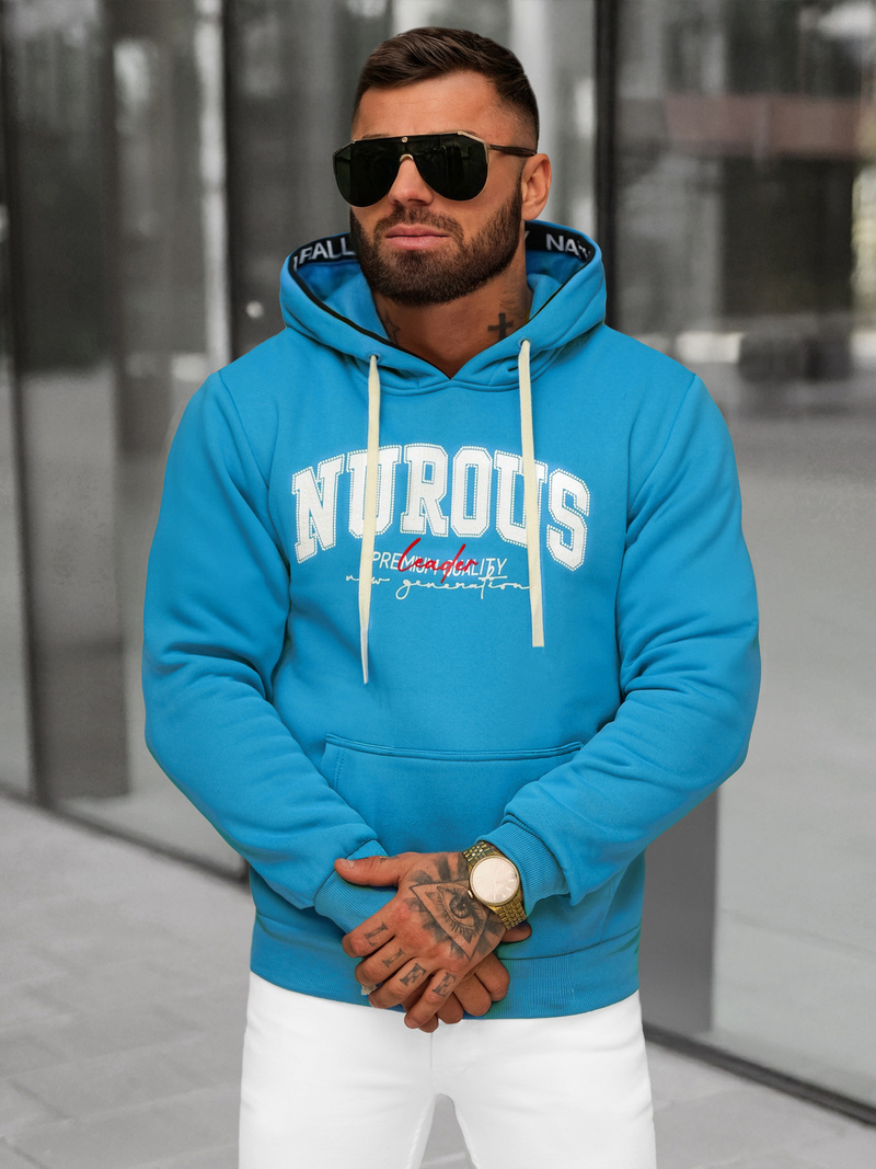 Sweatshirt à capuche homme bleu OZONEE O/TT30510