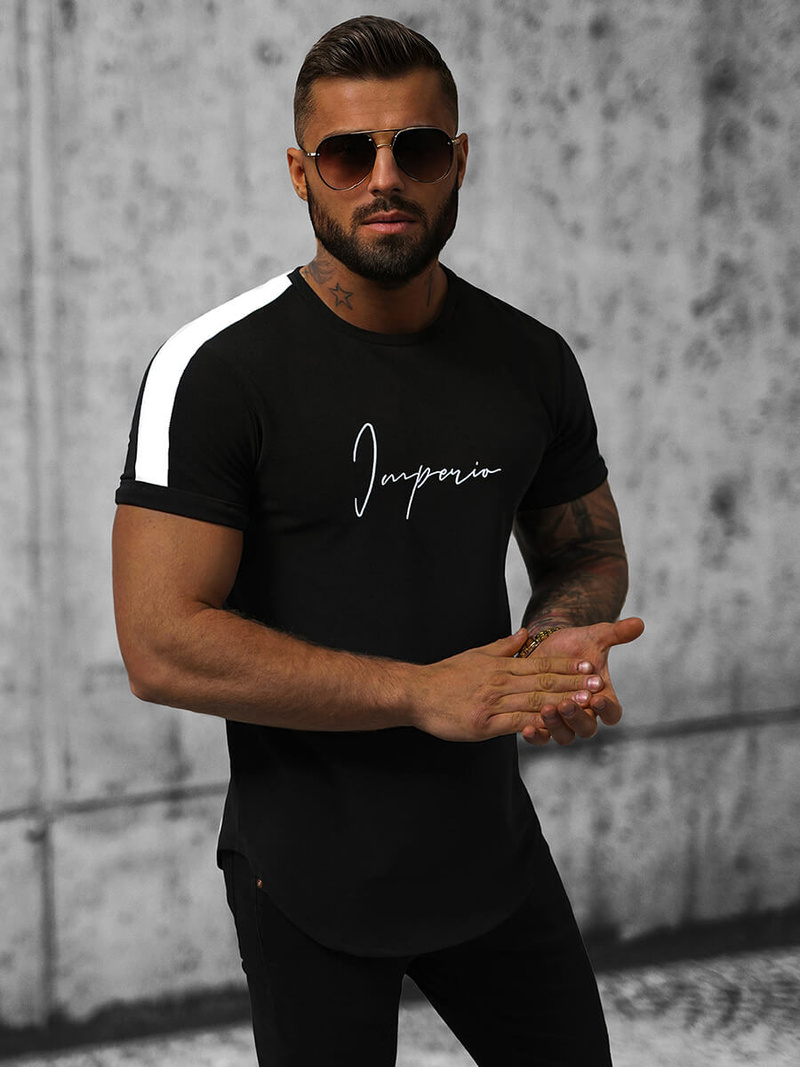 T-shirt Homme Noir OZONEE O/P1180