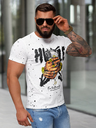 T-shirt Homme Blanc OZONEE JS/8B1389/1