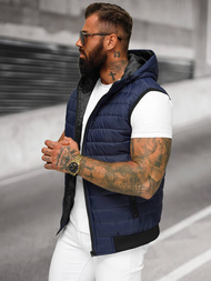 Veste Sans Manches Homme Bleu Foncé OZONEE JS/MY88Z
