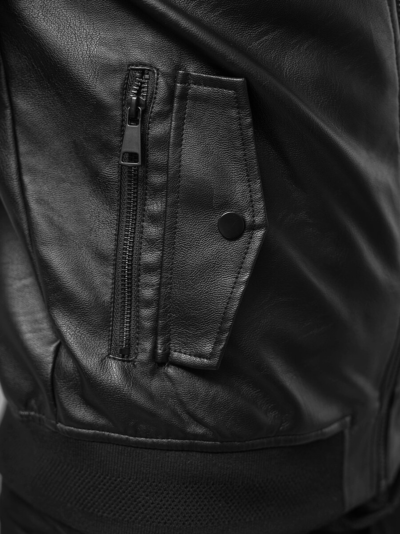Veste en cuir homme noir OZONEE O/8907