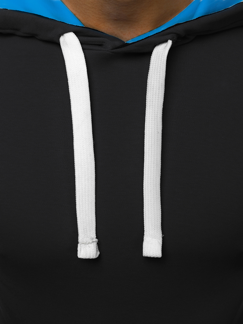 T-Shirt Homme Noir et bleu OZONEE O/1273Z