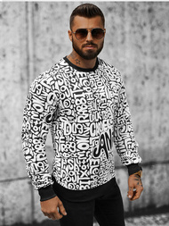 Sweatshirt Homme Blanc OZONEE JS/8B1131/1