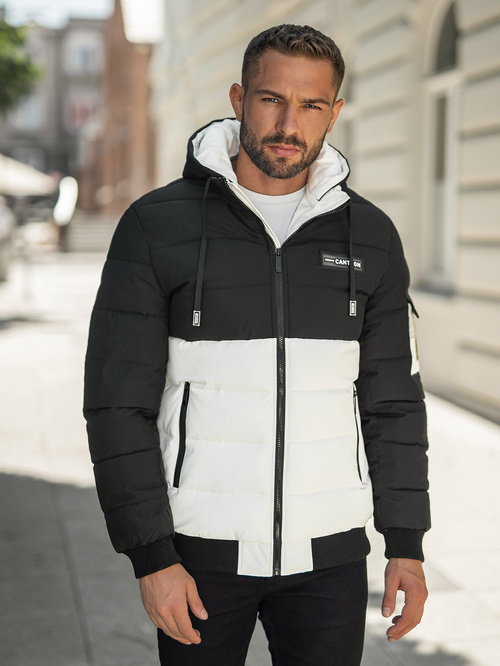 Veste D'hiver noir et blanc OZONEE JS/31M5083/281