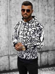 Sweatshirt à capuche homme blanc OZONEE JS/8B1151/1