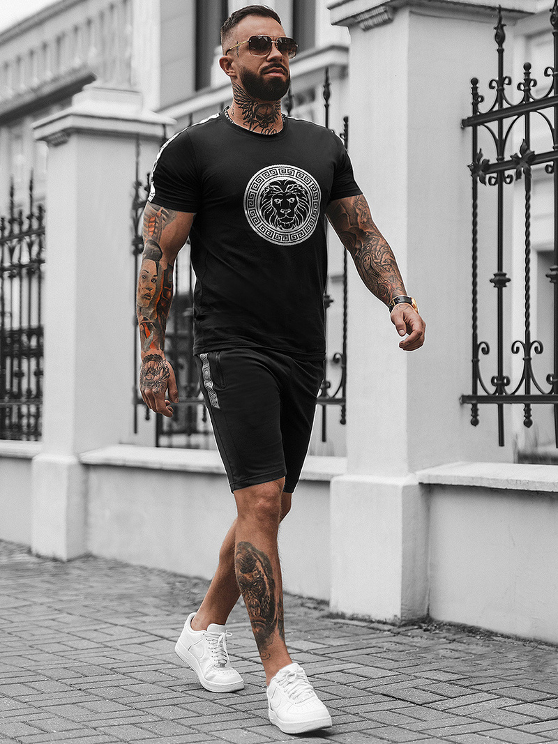 Survêtement Homme Noir et Argent OZONEE O/HM788Z