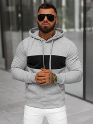 Sweatshirt à capuche homme gris OZONEE JS/8B1308/2