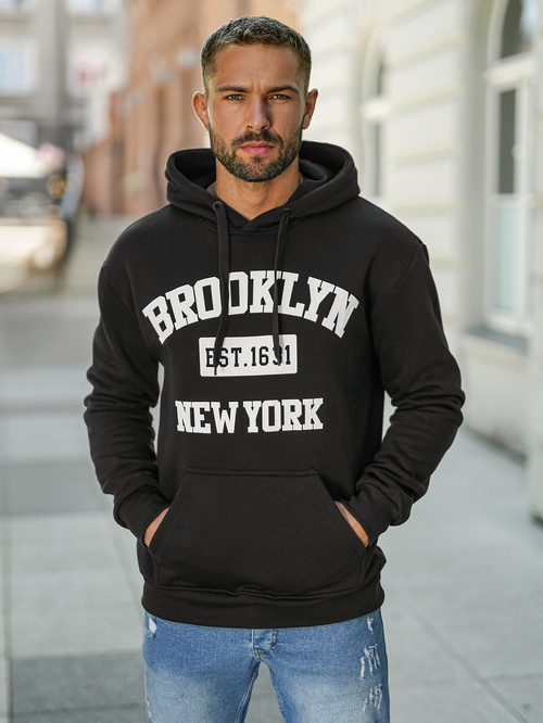 Sweatshirt à capuche homme noir OZONEE JS/8B1767/3
