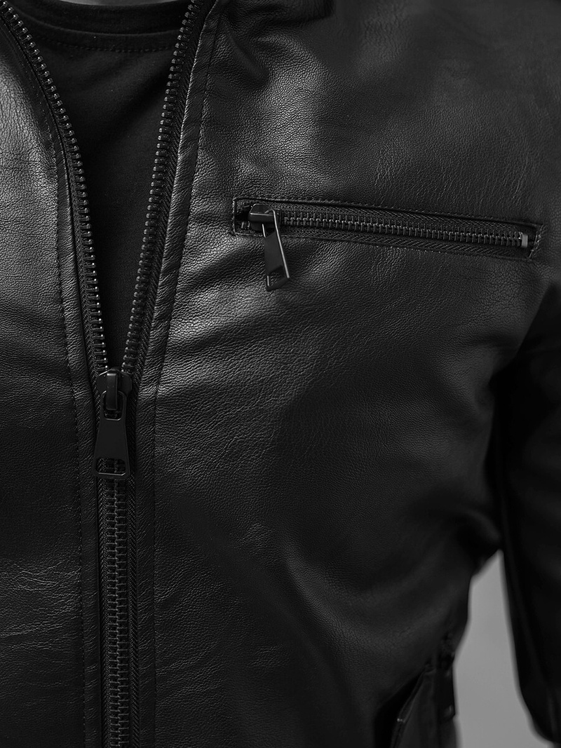 Veste en cuir homme noir OZONEE O/8907