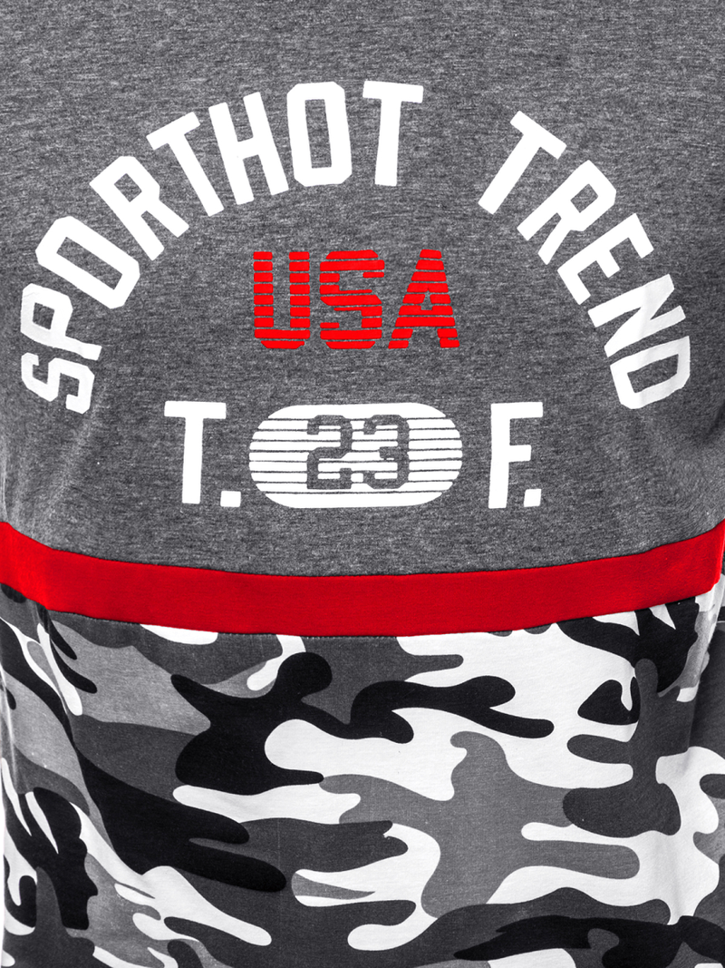 T-Shirt Homme Gris foncé OZONEE JS/SS10983Z