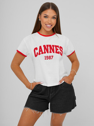 T-shirt femme blanc OZONEE JS/R62184