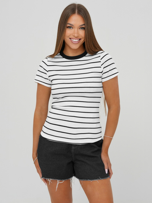 T-shirt femme blanc OZONEE JS/96T659/1