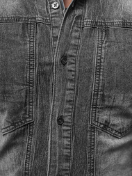 Chemise en jean Homme gris OZONEE NB/MC712G